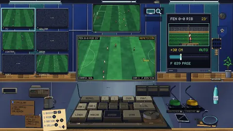 Panel de decisión con la distancia medida y el teclado de revisión, con los botones verde y amarillo para mantener o cambiar